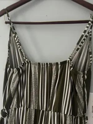 mine Black and White One-Shoulder Striped Jumpsuit thumbnail 7