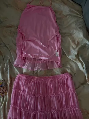 SHEIN pink ruffle set thumbnail 2