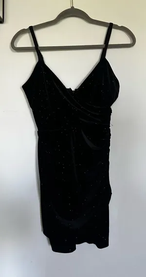 Cosmopolitan‎ Dress the Population Black Sequin Sparkle Mini Dress Size Small thumbnail 1
