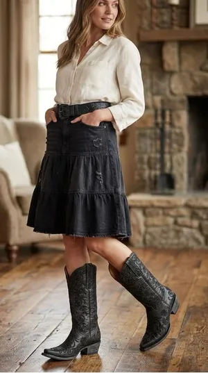 Old Gringo Leather Boot Black Embroidered Women Clarise thumbnail 1