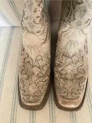 Corral A3397 Glitter Inlay & Crystal Bone Leather Western Boots 8.5 M thumbnail 3
