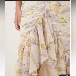 ASOS DESIGN pintuck maxi dress with cape flutter sleeves in wisteria floral prin thumbnail 3