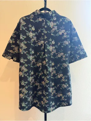 Entro Marci Floral Print Denim Mini Dress in Black Size Small thumbnail 4