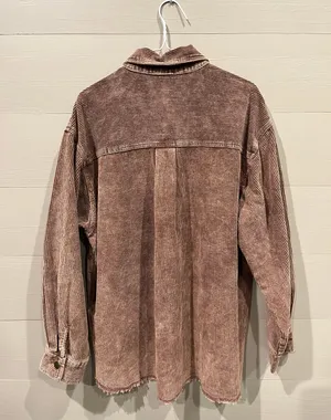 brown corduroy shacket thumbnail 5