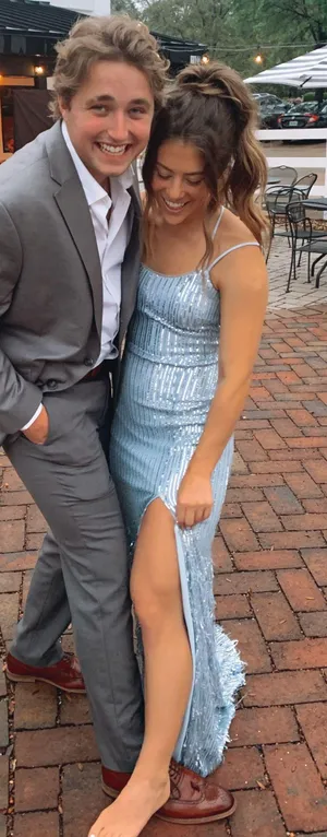 XScape Light Blue Prom Dress thumbnail 3
