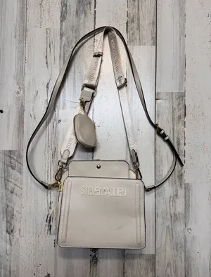 Steve Madden Cream Crossbody Bag Logo Strap Multi Compartment Purse thumbnail 1