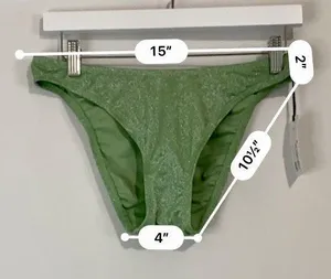Shade & Shore Women’s Low Coverage Cheeky Bikini Bottom Green Size Medium NWT thumbnail 4