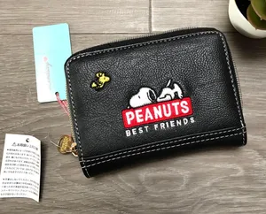 Snoopy black vegan leather wallet thumbnail 1