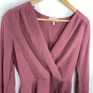 Monteau Mauve Purple Long Sleeve‎ Surplice Blouse Women's Size Medium M thumbnail 4