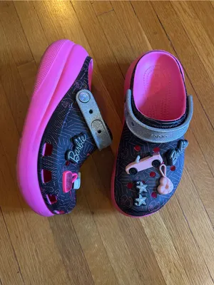 Barbie Crocs Crush Clog Black Electric Pink Barbie Core, Size women’s 9 thumbnail 2