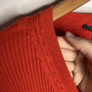 Lauren Ralph Lauren cotton v-neck 3/4 sleeve ribbed knit sweater size XL thumbnail 5