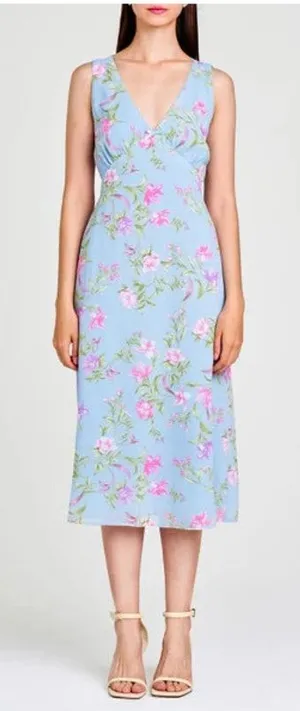 WAYF Dahlia Floral Print Sleeveless Midi Dress Size Small New with‎ Tags thumbnail 1