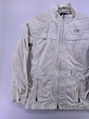 The North Face White Windbreaker Jacket Size Medium  thumbnail 3