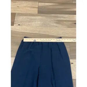 Chaus Pants Size 8 Navy 100% Silk Straight Leg Elastic Waist Vintage Trousers thumbnail 3