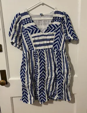 Old Navy Blue and White Dress thumbnail 1