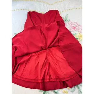 LuLu's Red Fit and Flare Dress V-Neck 3/4 Sleeve Party Cocktail Size S‎ thumbnail 9