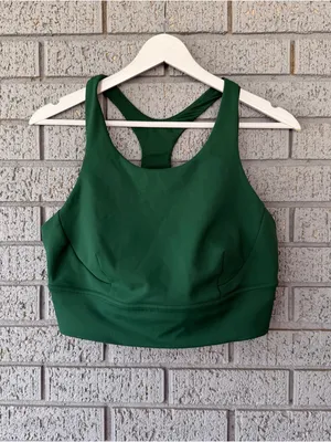 Lululemon Wunder Train Longline Sports Bra Everglade Green Size 14 thumbnail 3
