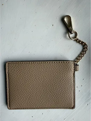 Nanette Lepore Taupe Leather Card Holder with Chain thumbnail 2