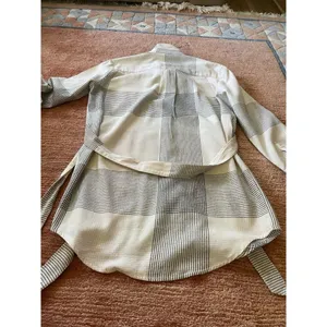 Agnes And Dora Tunic Dress Sz M -S Plaid Full Length Buttons Tie Waist thumbnail 7