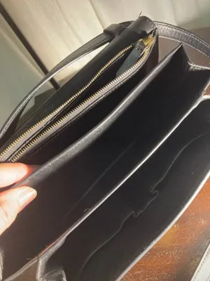Vintage Flap Lock Classic Black Leather Crossbody Bag with Gold Hardware thumbnail 10