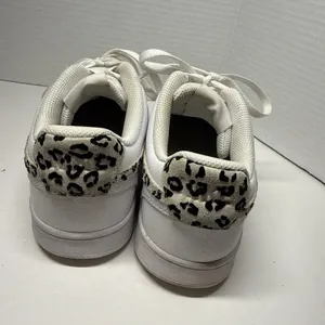 Nike Court Vision Low White w/Leopard Swoosh Court Shoe - Women's Size 8 thumbnail 4