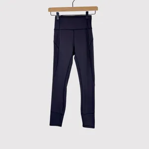 Lululemon Womens Legggings Black In Movement Pull On Stretch Gym Yoga Size 2 thumbnail 2