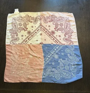C Brand Paisley Bandana Scarf - Cream & Red thumbnail 1