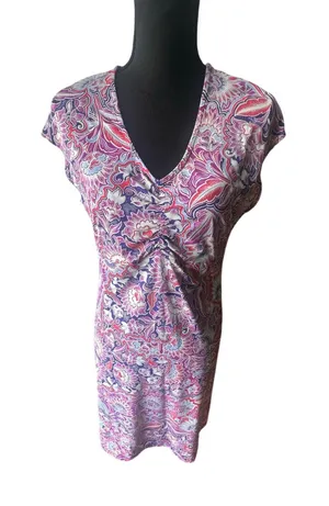 Title Nine Amelia Dress Purple & Pink Floral Print thumbnail 1