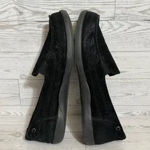 Crocs Walu Shoes‎ Women Sz 8 Shimmer Black Leather Slip On Loafers Flats 202303 thumbnail 5