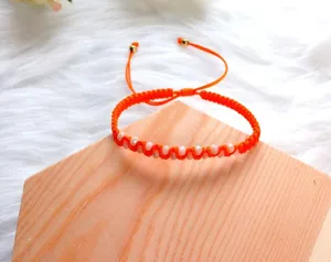 Hand Made Adjustable Bracelet Orange thumbnail 1
