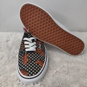 New Black Vans w/ a Floral tiger design sz 7 thumbnail 5