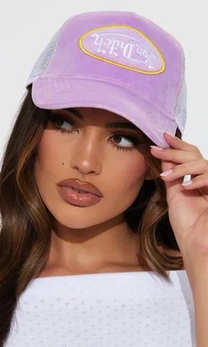 AUTHENTIC Von Dutch Purple/Lavender Velvet Trucker Hat ~ NEW with Hologram thumbnail 1
