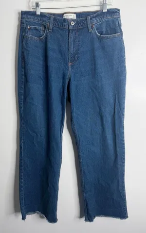 Abercrombie & Fitch‎ The Baggy Low Rise Curve Love 31/12 Wide leg Minimalist thumbnail 1