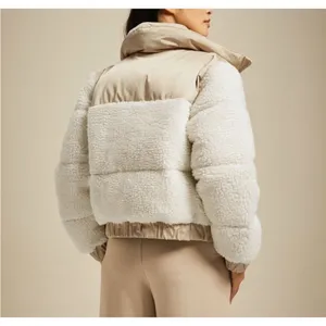Abercrombie & Fitch Ultra Vegan Leather Sherpa Cropped Puffer Jacket in XS thumbnail 5