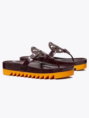 Tory Burch Miller Cloud Lug Flip Flop In Plum / Orange Citrine 6 thumbnail 5