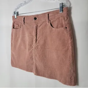Sneak Peak Mauve Dusty Rose Pink Corduroy Mini Skirt Large thumbnail 5