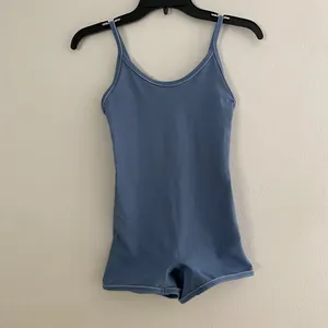 SET Active FormCloud Blue Shortysuit Romper XS Scoop Neck Athleisure thumbnail 2