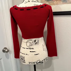 Garage Women's Red Long-Sleeve Tie-Front Top thumbnail 3