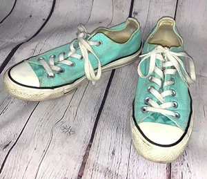 Converse Mint Green Low Tops - size 8 thumbnail 1