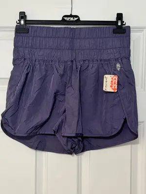 NWT Free People Movement Blue Purple The Way Home Running Athletic Shorts Large thumbnail 2