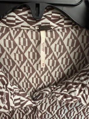 Free People Rilla Button Down Shirt Dress W/ Geometric Pattern Size Medium thumbnail 3
