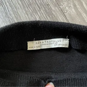 Zara Black Ribbed Mockneck Sweater thumbnail 2