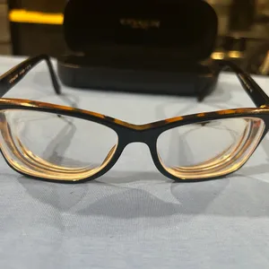 Coach Black and Brown Tortoise Frame Eyeglasses Frame and Coach Hard Case only. thumbnail 8