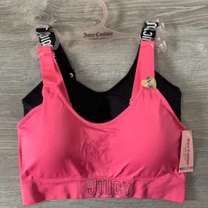 NWT Logo 2 Piece Hot Pink & Black Sports Bra Set thumbnail 2