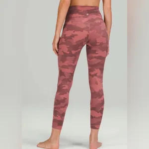 Lululemon Athletica Pink Camo High Rise Leggings Size 8 Like New thumbnail 4