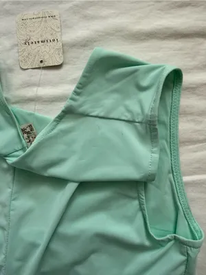 Free People Intimately Aqua Jade Sleeveless Deep V Tank Top M thumbnail 5