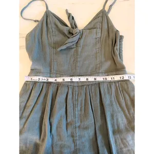 Aerie Sage‎ Green Tie Front Smocked Back Gauze Romper Small 1407-2818-82 thumbnail 8
