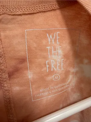 Free People We the Free Be Free Tie Dye Long Sleeve Tee Cabernet Combo Medium Crew Neck thumbnail 4
