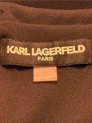 Karl Lagerfeld Black Sleeveless Shift Dress with Gold Floral Buttons thumbnail 6
