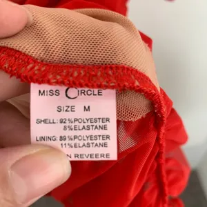 Miss Circle Jimena Red Ruched Mesh Long Sleeve Dress Womens New Medium thumbnail 13